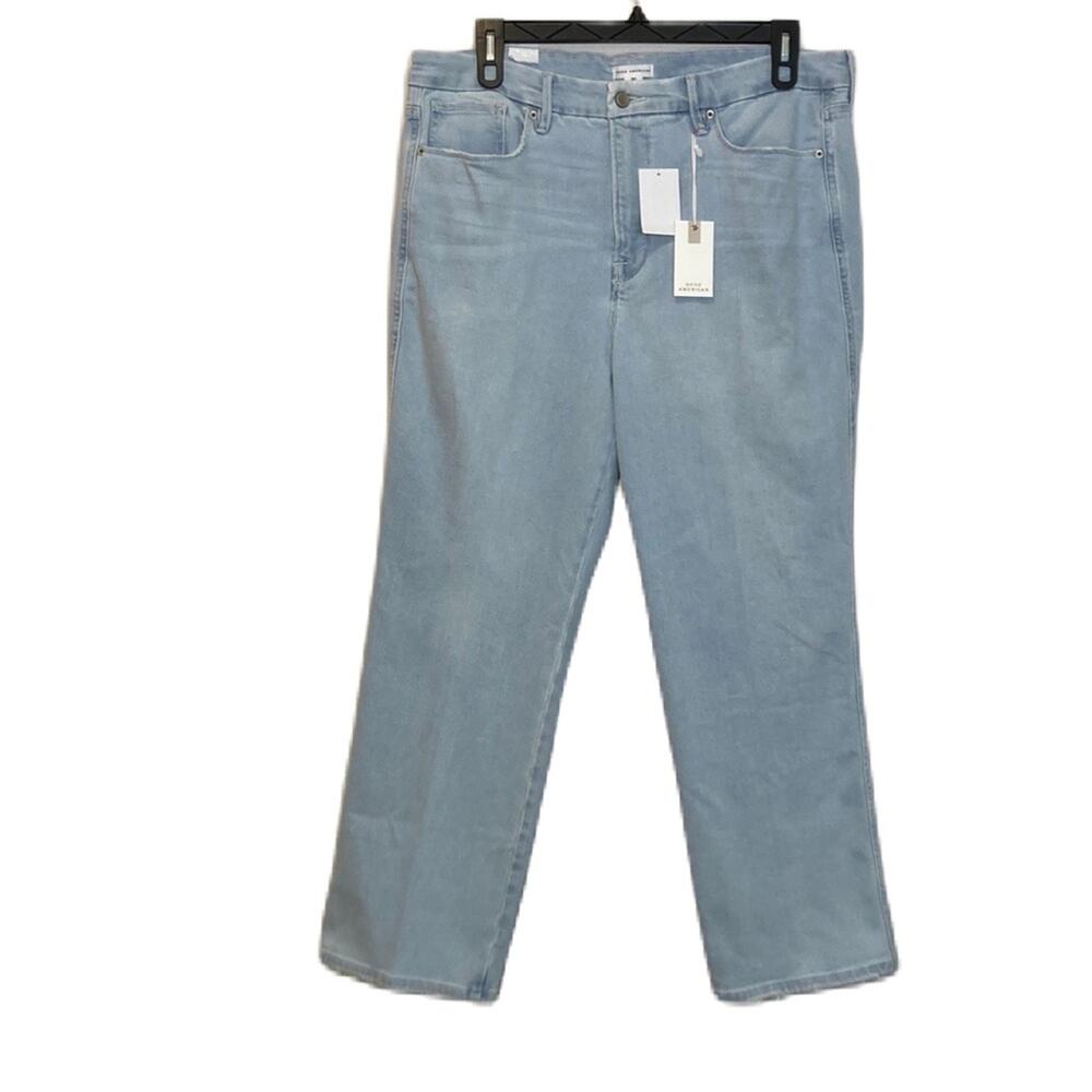 Good American Light Wash Good Curve Straight Leg Jeans Size 20